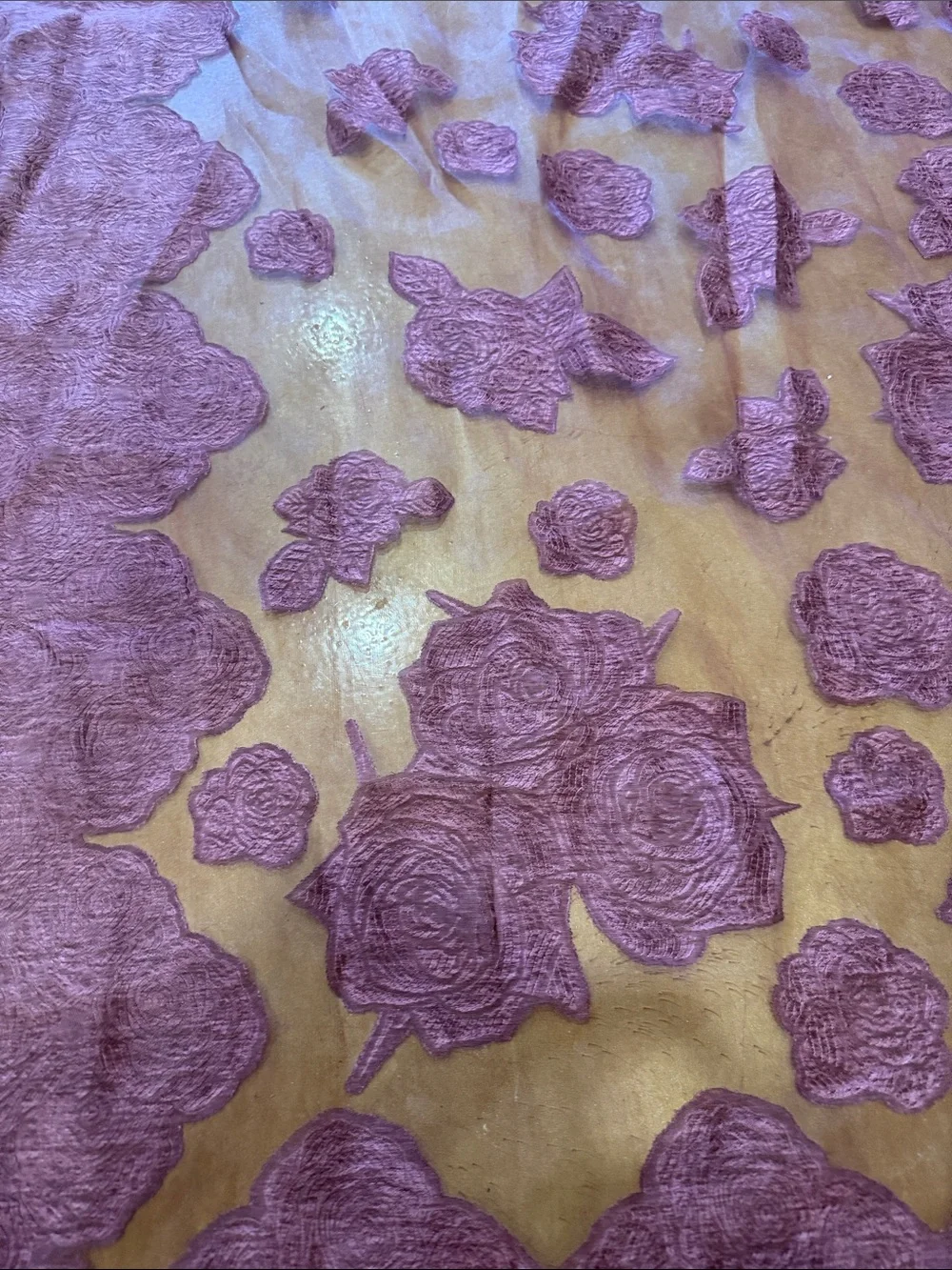 Women's Textured Rose Scarf. 36 by 80 inches